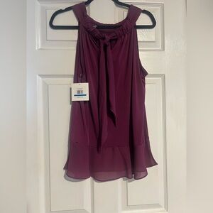 Ellen Tracy Plum Sleeveless Blouse